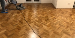 oak herringbone parquet sanding and refinishing