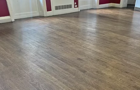frontpagebefore16by9 Wooden floor before sanding and polishing