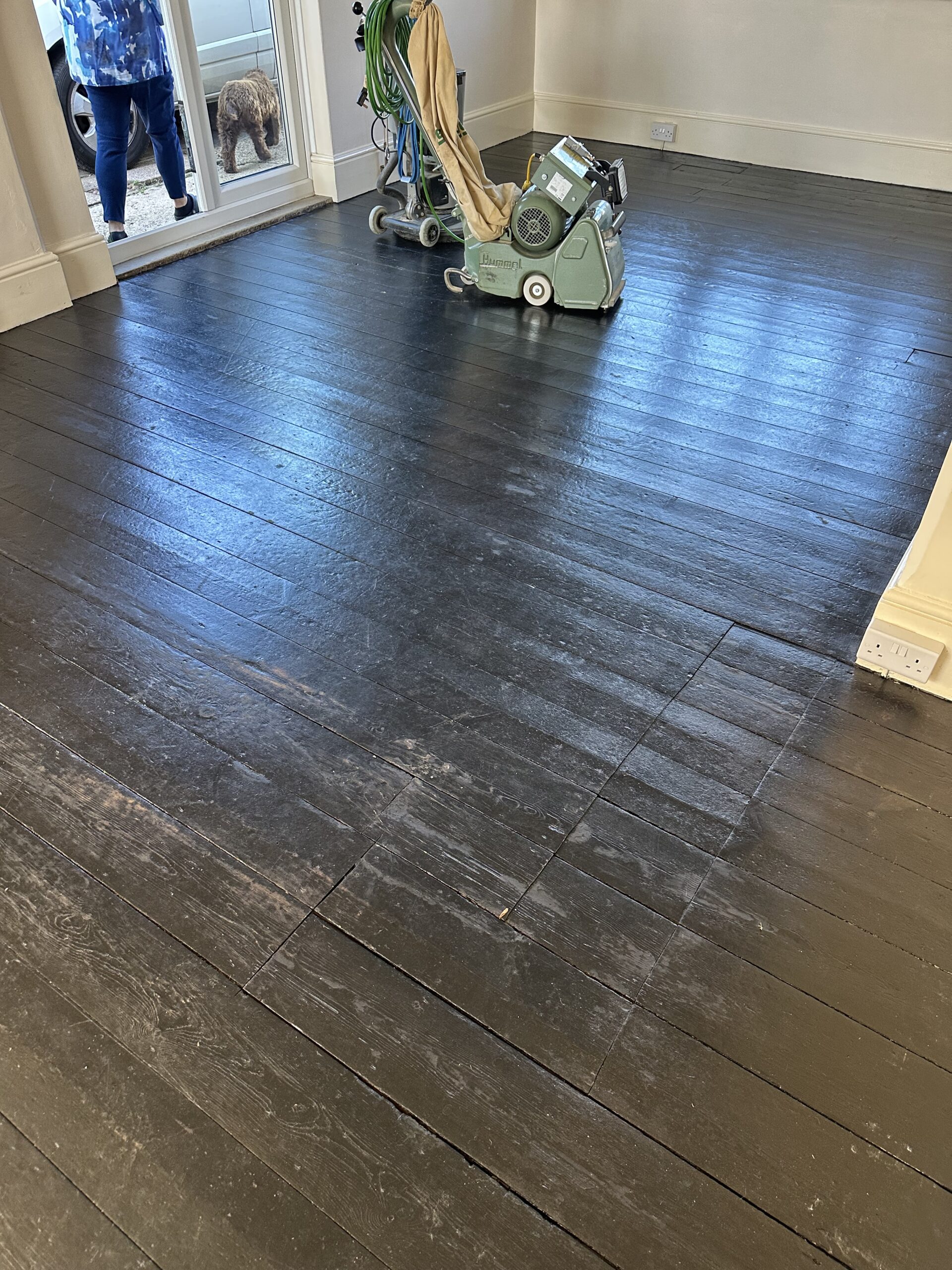 Old filthy pine floorboards